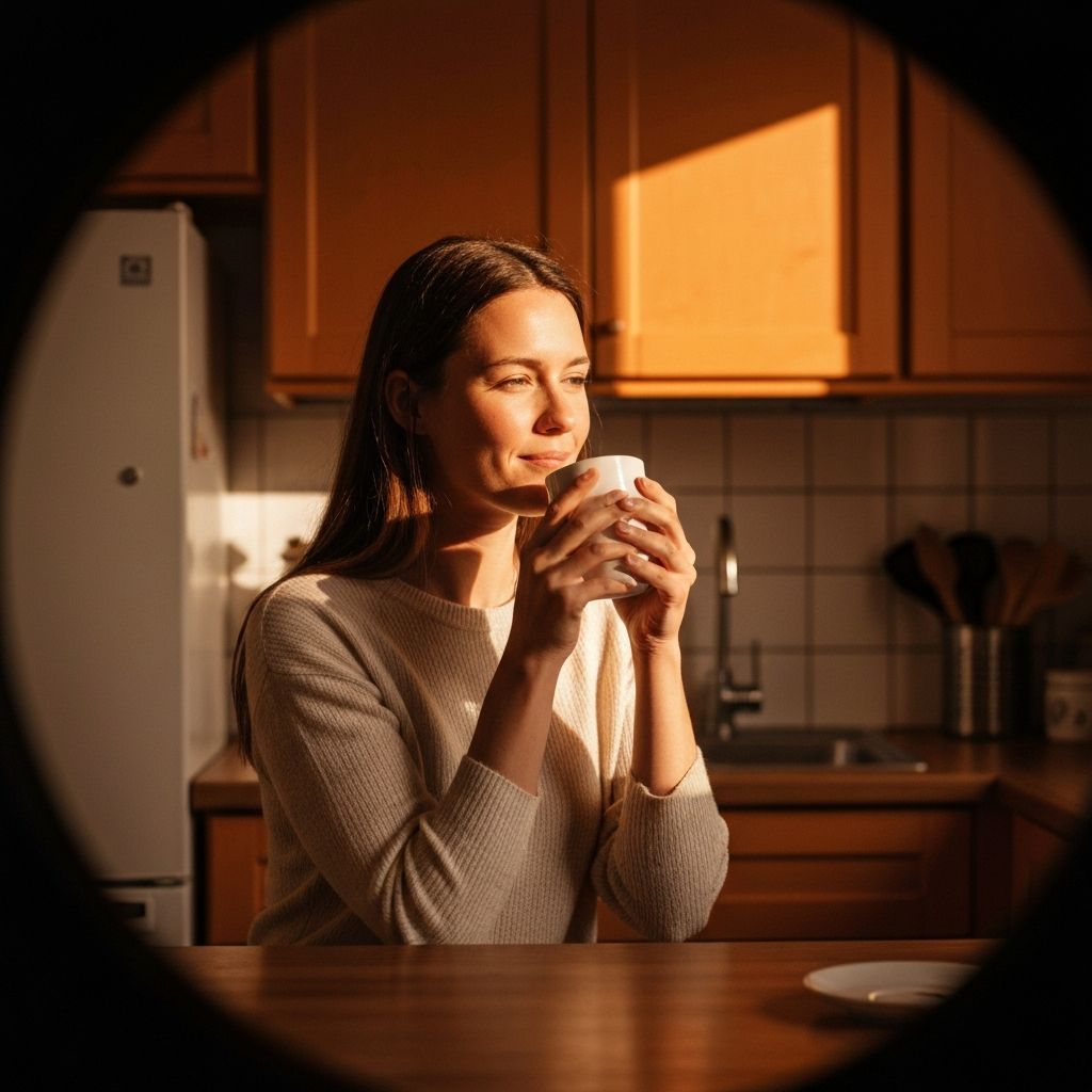 Woman working at laptop in a natural home environment